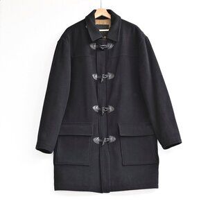 Marc New York by Andrew Marc Men’s Black Toggle Wool and Cashmere Duffle Coat-M